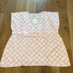 TBBC Tipsy Tunic - Voile Bamboo Proverbs/Hamptons Hot Pink - XS/S